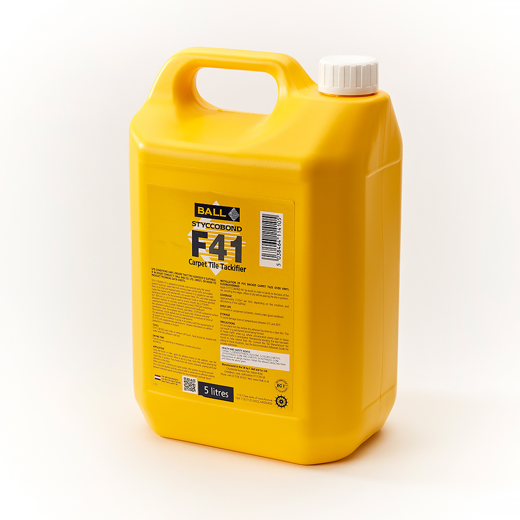 F-41 Styccobond Carpet Tackifier Adhesive 5 Litres 7 m2 - 20 m2 per litre coverage dependant upon sub-floor condition & absorbency