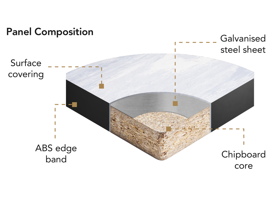 TATE / Kingspan FDEB – 600 X 600 X 33 mm Access Floor Panel – c/wFactory Bonded Polyflor SD 5030 Steel GreyVinyl