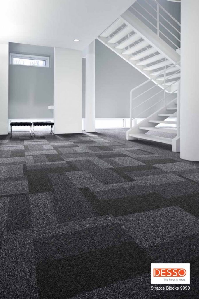 Desso Stratos Blocks – B365-2922 – Solution Dyed Tufted Loop Pile – Heavy Contract / Commercial Use – 20 Tiles per box / 5m2