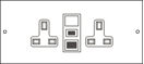 Metalfloor FBP.006 - Standard Twin Switched Socket Outlet - With RCD / 1 / 2 & 3 Compartment Floor Boxes